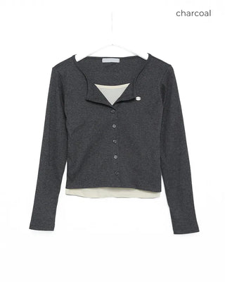 Layered pendant point cardigan