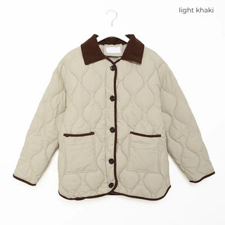Color-blocked line quilted padding