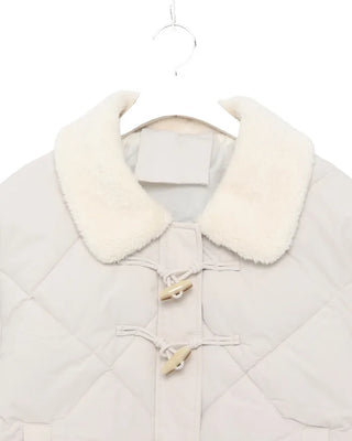 Fleece-colored quilted down jacket