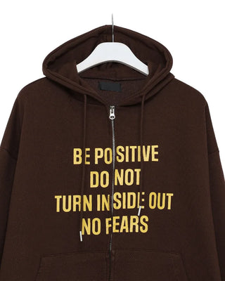 Lettering Zip Hoodie