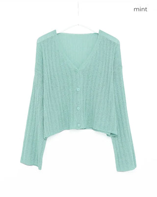 Ribbed V-neck cardigan