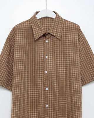 Gingham check half shirt