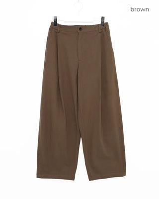 Cotton pintuck wide-leg pants