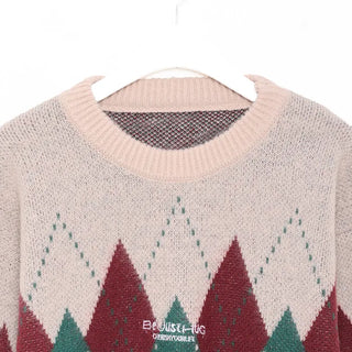Argyle bicolor knit