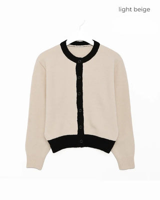 Two-tone point round cardigan