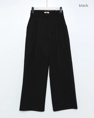 Classic pleated wide slacks