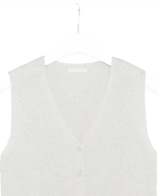 V-neck button-up sleeveless top
