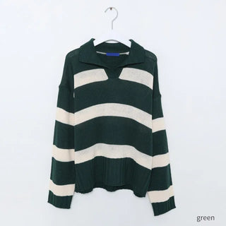 Bold striped loose-fit knit