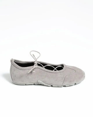 Suede lace-up ballet sneakers