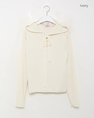 String detail hoodie