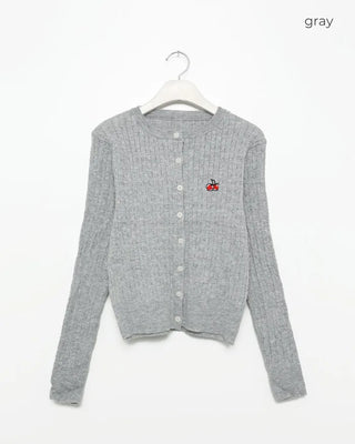 Cherry Cable Knit Cardigan