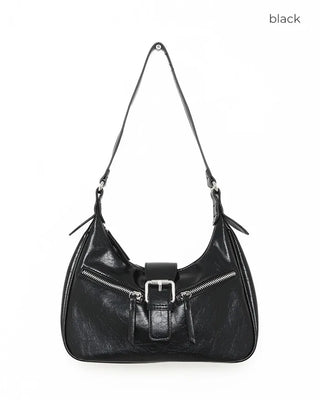 Buckle Zipper Shoulder Bag