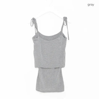 Ribbon open shoulder T-shirt