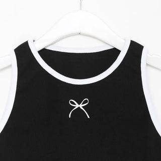 Ribbon bicolor sleeveless top