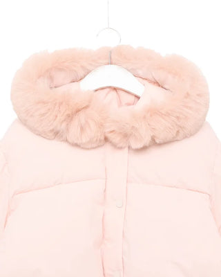 Fur-hooded down jacket