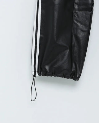 Waistband leather pants
