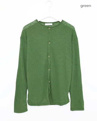 Round neck ribbed cardigan