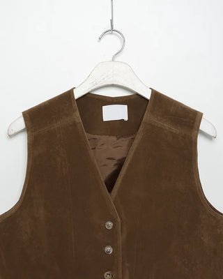 Suede V-neck vest