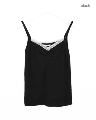 Shirred Lace Sleeveless