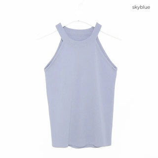 Halter neck knit sleeveless