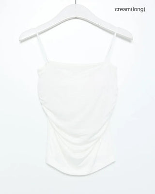 Camisole with built-in cups and side shirring