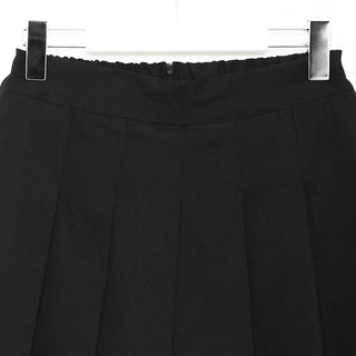 Pleated skirt, elastic waist pants