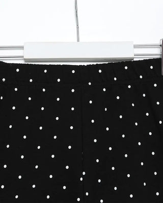 Polka Dot Elastic Waist Shorts