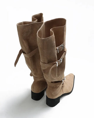 Custom suede long boots