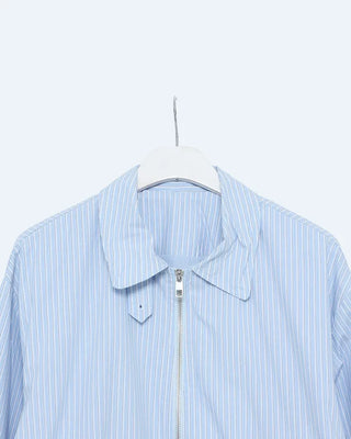 High-neck striped pattern blouson