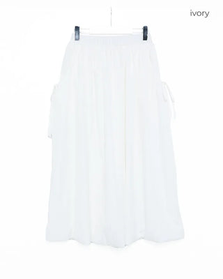 Drawstring pocket volume flared skirt