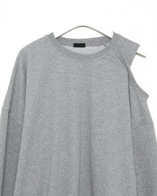 Shoulder-cut top & skort sweatpants