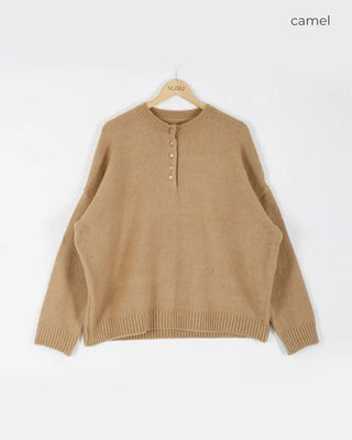 Button-up loose knit