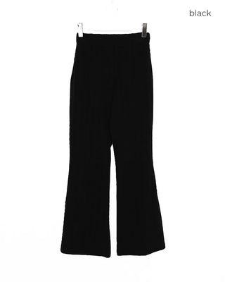 Elastic waistband wave jacquard knit pants