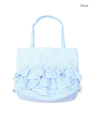 Checkered frill shoulder bag