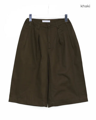 Side-tuck cotton pants