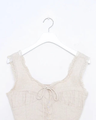 Lace hem cropped sleeveless bustier