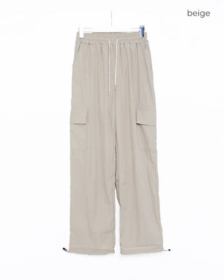 Cargo waist drawstring pants
