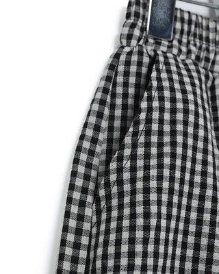 Checked frill wide elastic waist pants