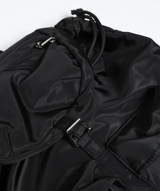 Square pocket nylon backpack