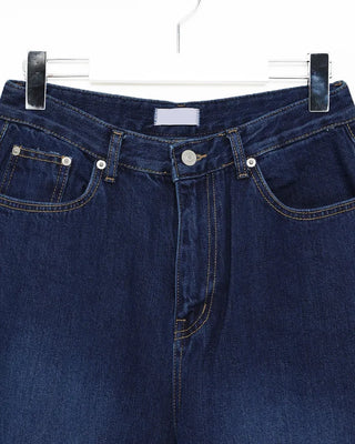 Hem snap wide denim pants