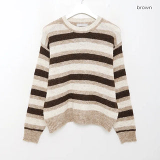 Striped Round Knit Sweater