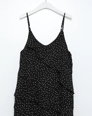 Wrinkle Dot Frill Long Dress