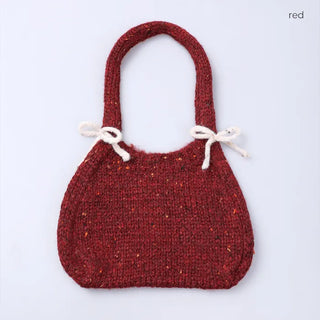 Ribbon bicolor mesh tote bag