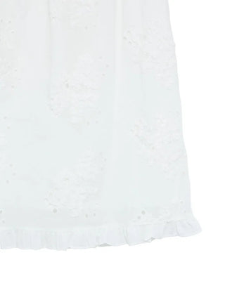 Flower punching frill midi skirt