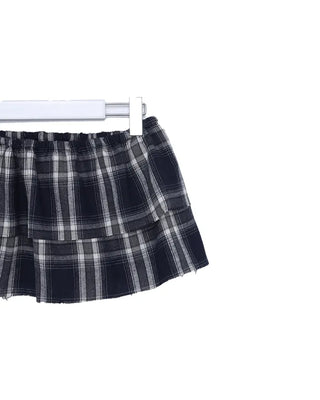 Checked frill wrap skirt