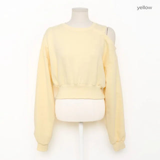 One-off shoulder cropped sweatshirt