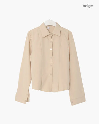 Crop Basic Long Sleeve Shirt