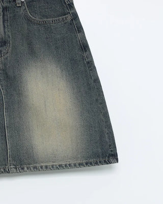 A-line denim mini skirt