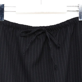 Elastic striped long skirt