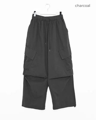 (Unisex) Elastic Waist Cotton Cargo Pants